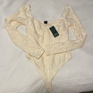 Cream lace bodysuit
